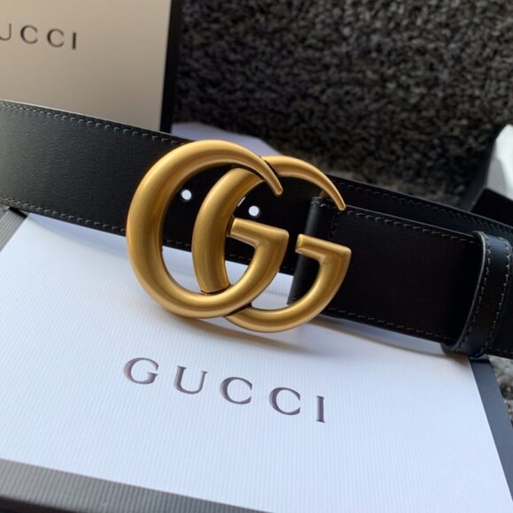 Gucci 4*110cm Leather Belt with Double G Buckle Unisex - Picture 2 of 6